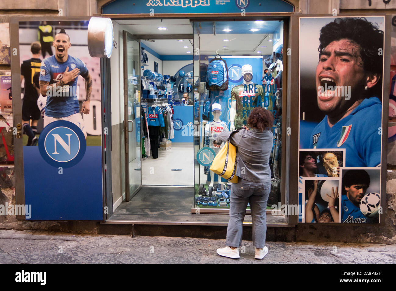 A view of SSC Napoli official store in Naples Stock Photo - Alamy