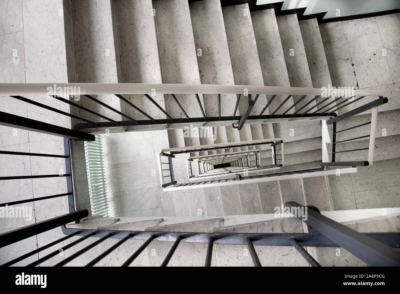 a Stairwell inside old building Stock Photo