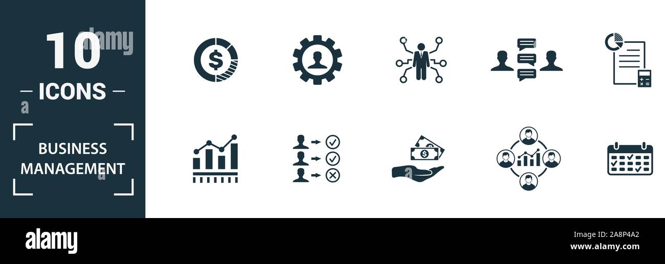 Business Management icon set. Include creative elements expert opinion ...