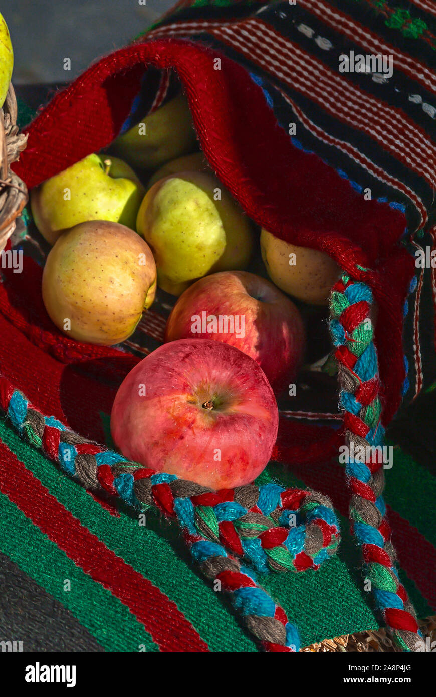 Apples in a bag; Stock Photo