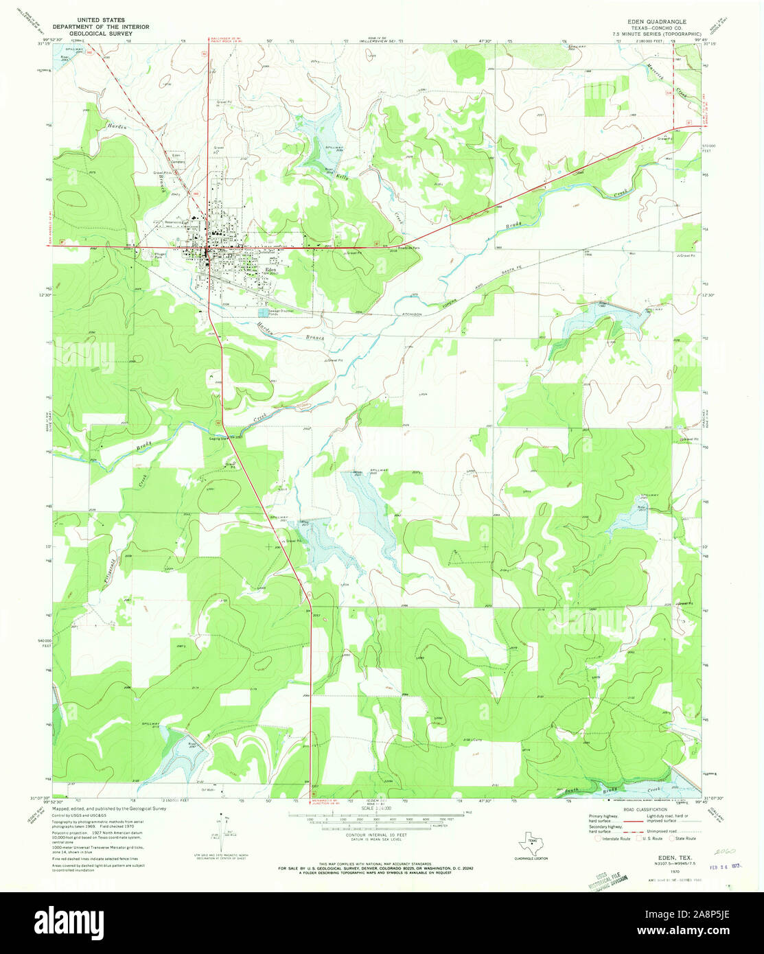 Eden texas map hires stock photography and images Alamy