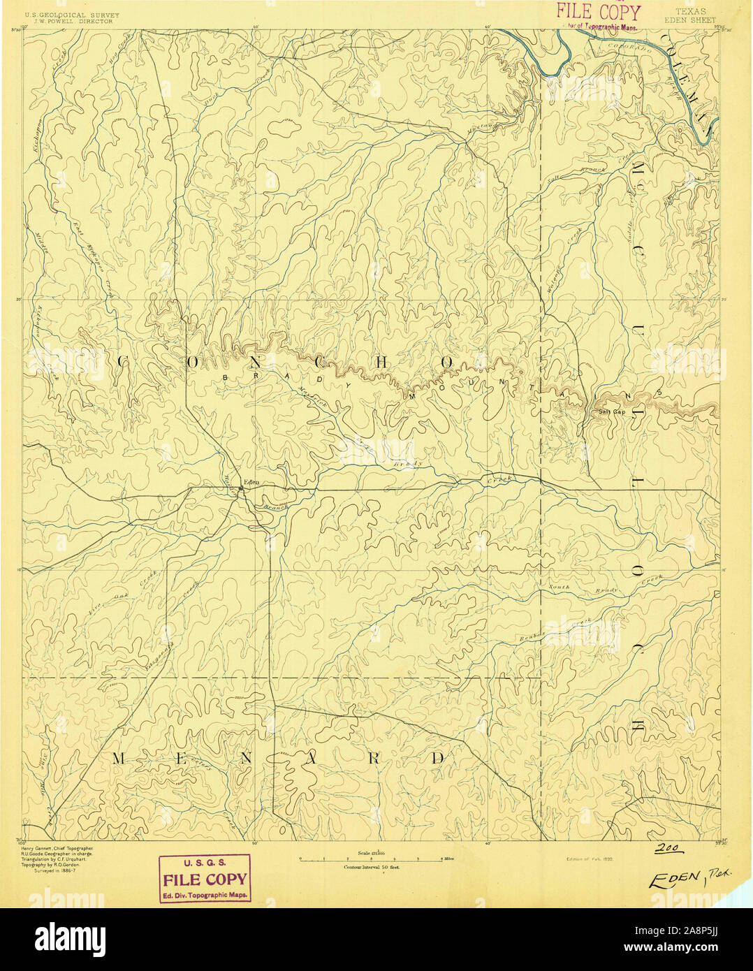 Eden texas map hires stock photography and images Alamy