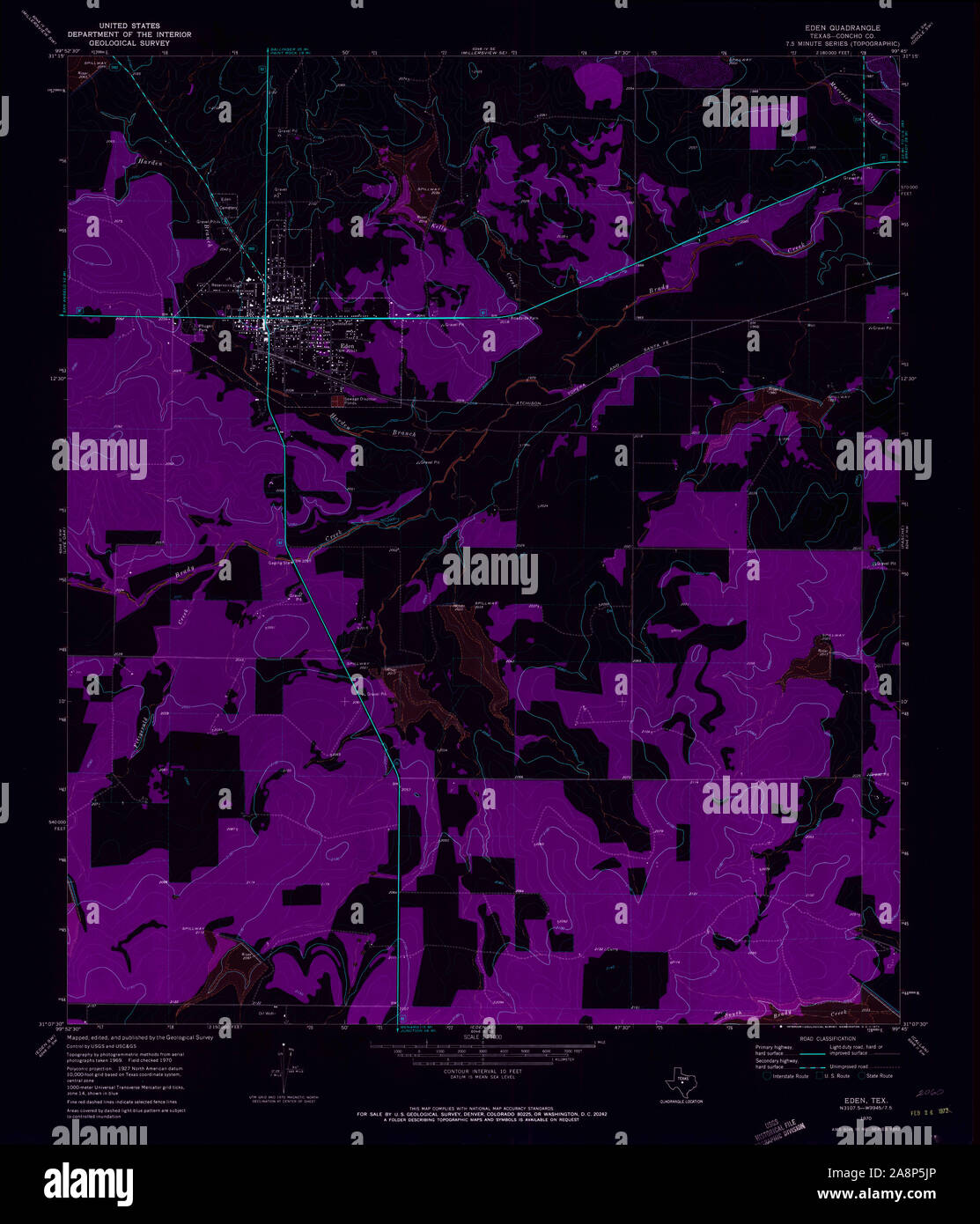 Eden texas map hires stock photography and images Alamy