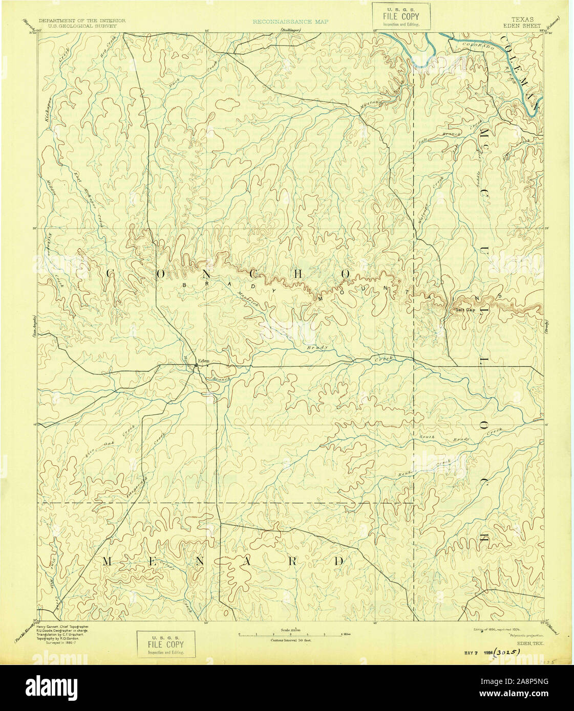 Eden texas map hires stock photography and images Alamy