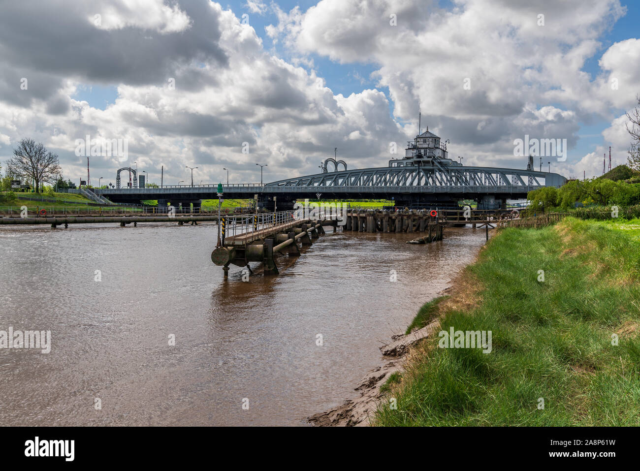 Bridge over the River Nene in Sutton Bridge, Lincolnshire, England, UK Stock Photo