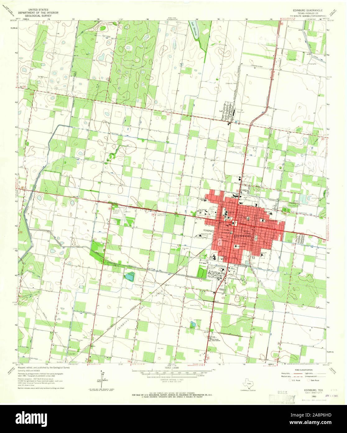 Map of edinburg hi res stock photography - Usgs Topo Map Texas Tx Edinburg 107824 1963 24000 Restoration 2A8P6HD map of edinburg texas