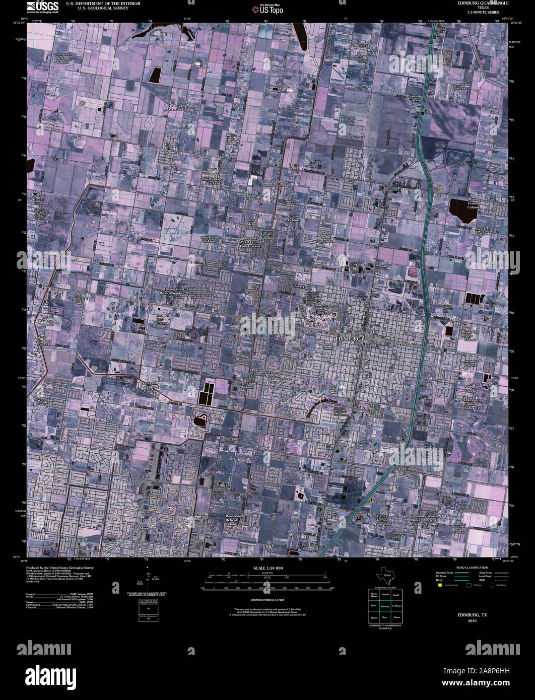 Map of edinburg texas hi res stock - Usgs Topo Map Texas Tx Edinburg 20100525 Tm Inverted Restoration 2A8P6HH