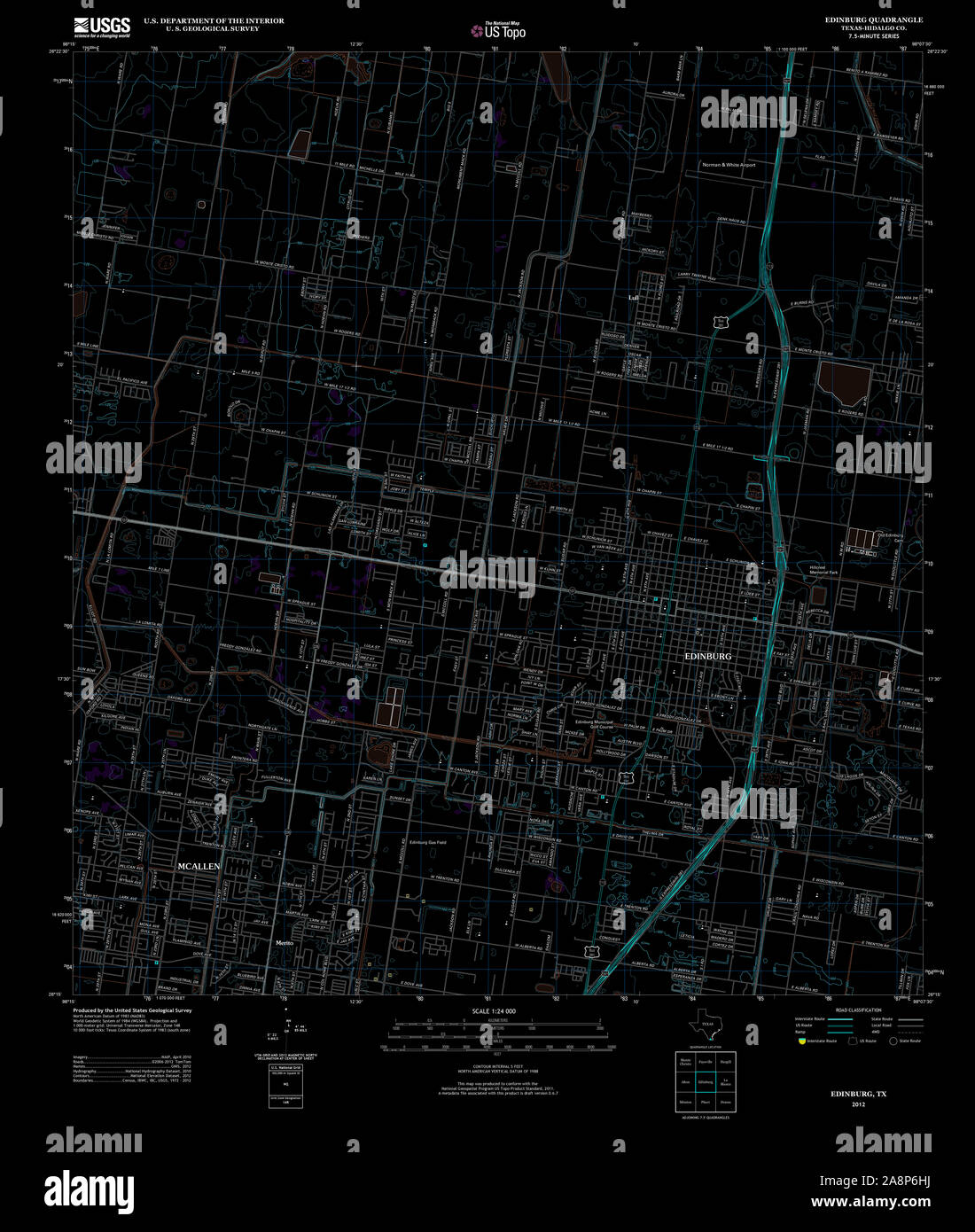 Map of edinburg texas hi res stock - Usgs Topo Map Texas Tx Edinburg 20121219 Tm Inverted Restoration 2A8P6HJ