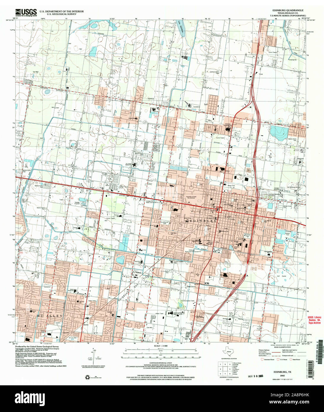 Map of edinburg texas hi res stock - Usgs Topo Map Texas Tx Edinburg 122297 2002 24000 Restoration 2A8P6HK