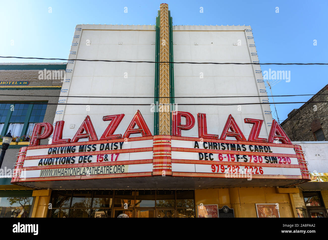 Plaza Theater in Town Square. Wharton City in Wharton County in Southeastern Texas, United