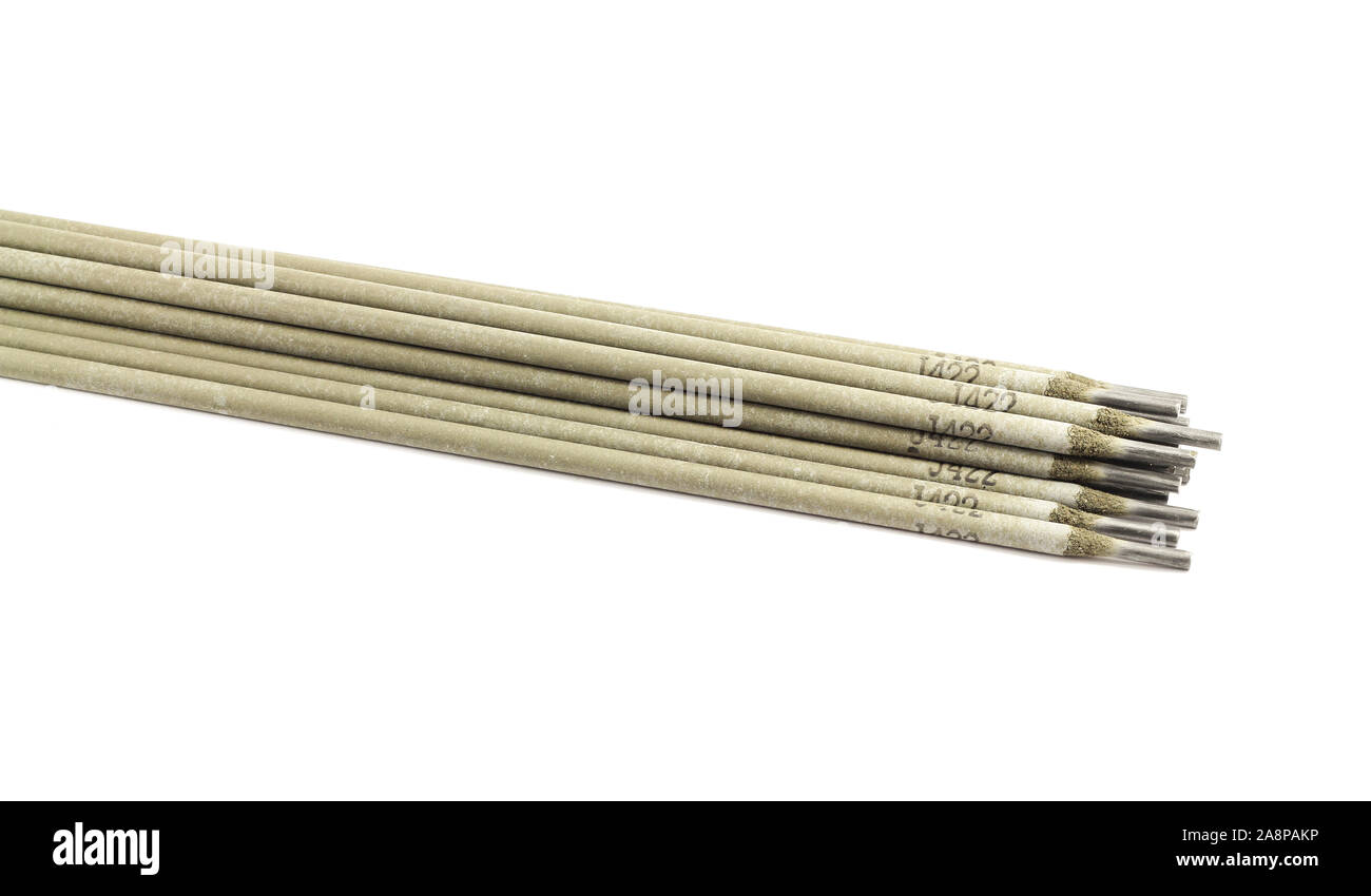 Welding electrodes for arc welding isolated on white Stock Photo Alamy