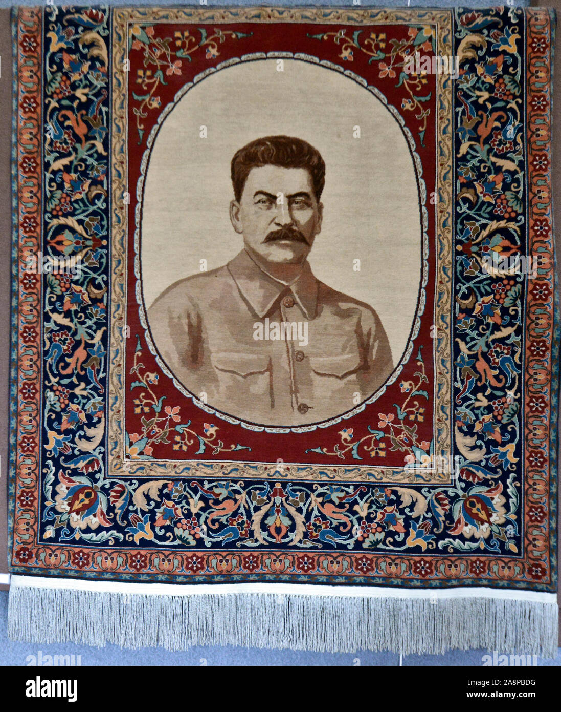 Joseph Stalin tapestry. Stalin Museum, Gori, Georgia Stock Photo