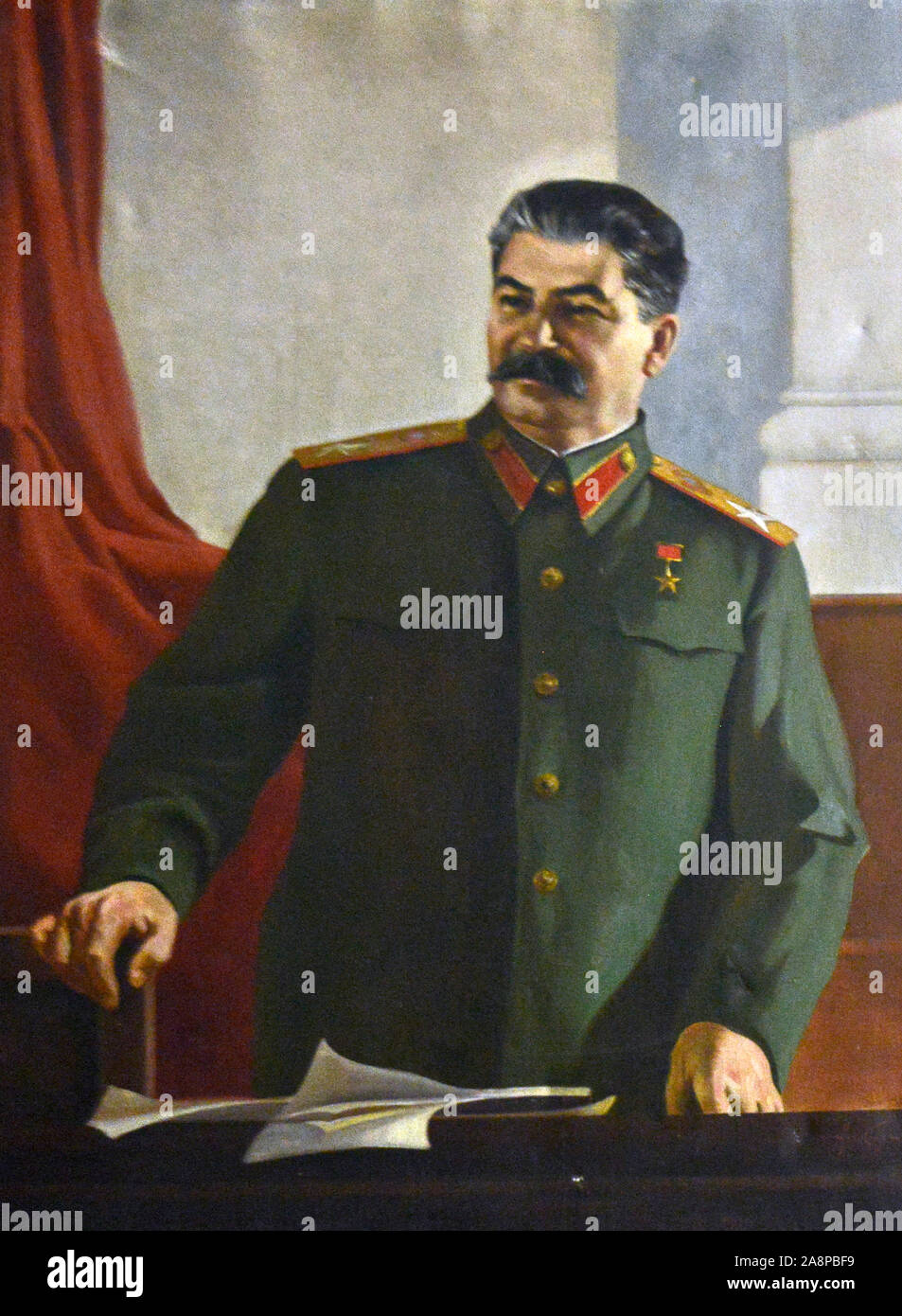 Joseph Stalin portrait (unknown artist). Stalin Museum, Gori, Georgia Stock Photo