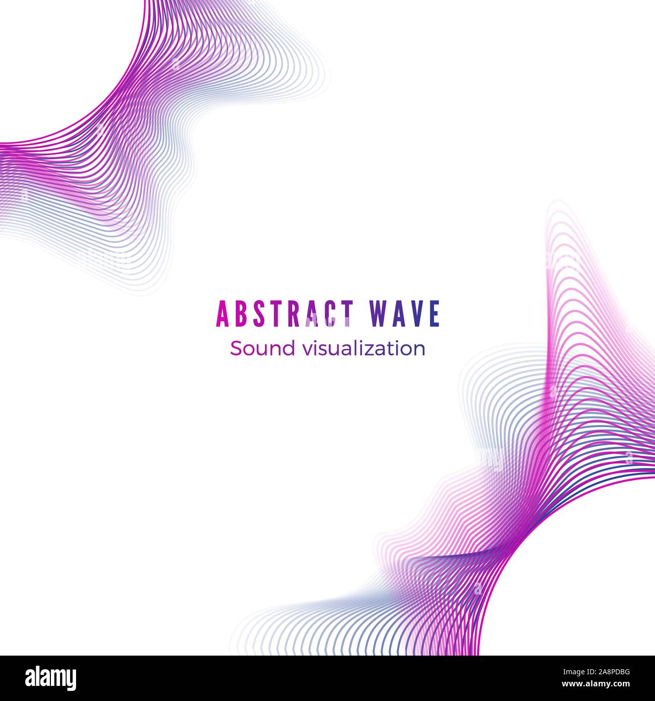 Abstract color radial sound wave. Music album cover. Digital music visualization. Audio equalizer isolated on white background. Vector Stock Vector