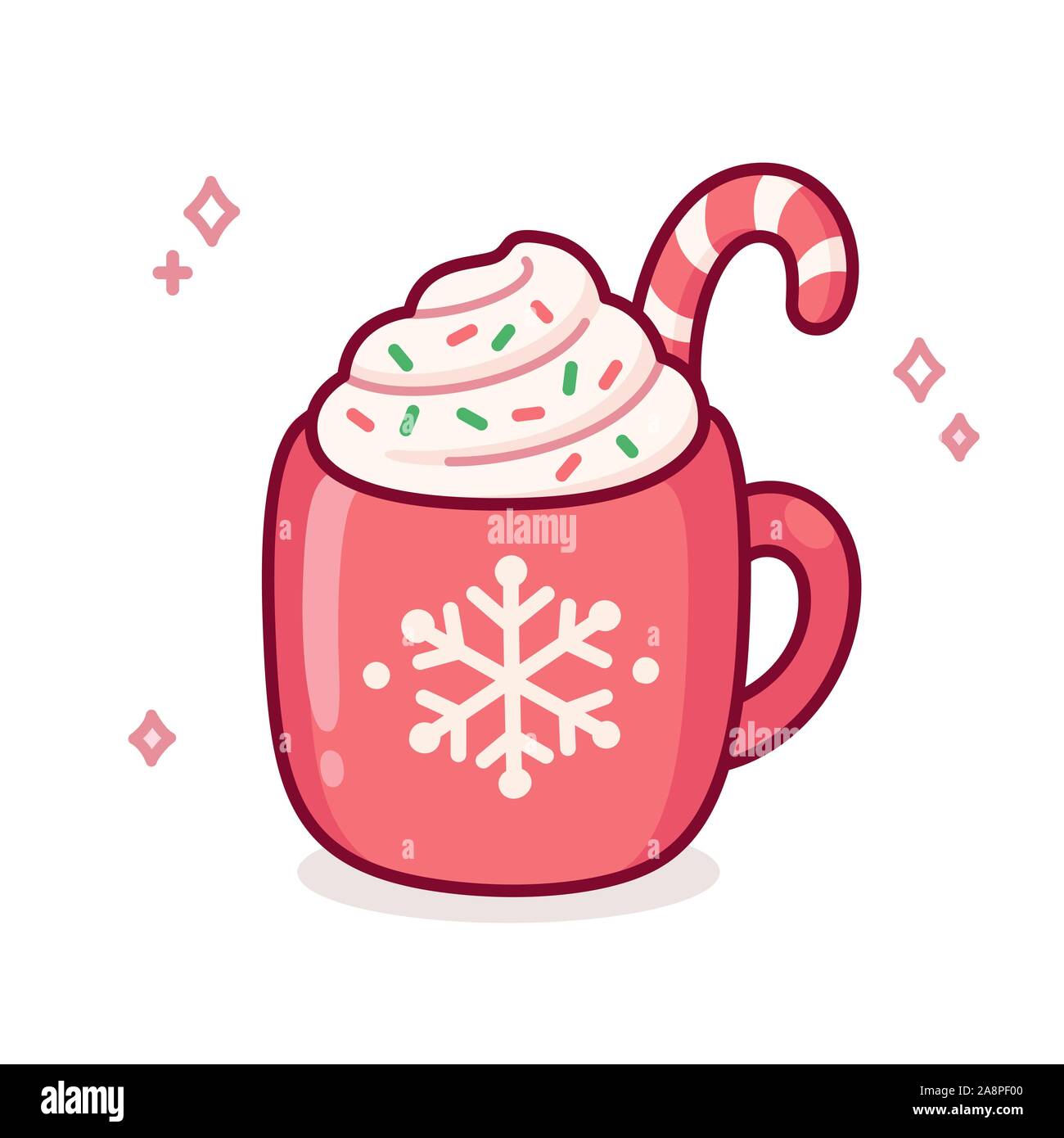 hot chocolate with marshmallows cartoon