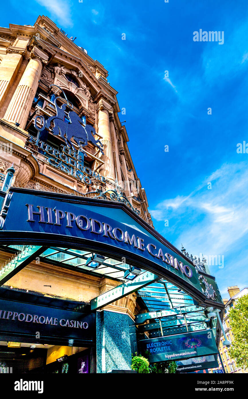 Exterior of Hippodrome Casino in Leicester Square, London, UK Stock Photo