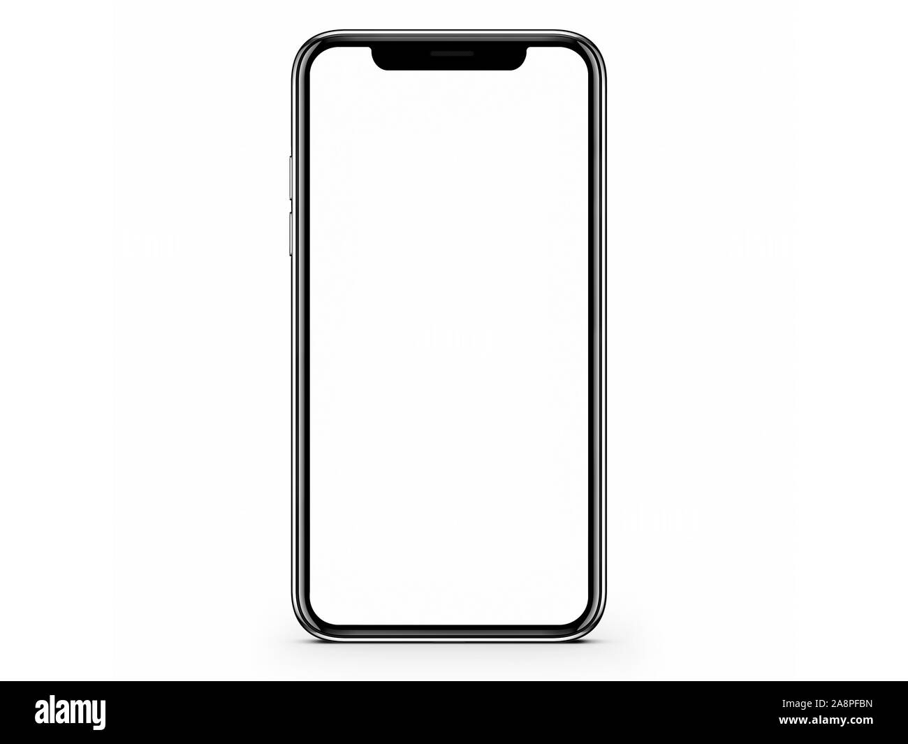 Modern smartphone mockup isolated on white background. 3D illustration ...