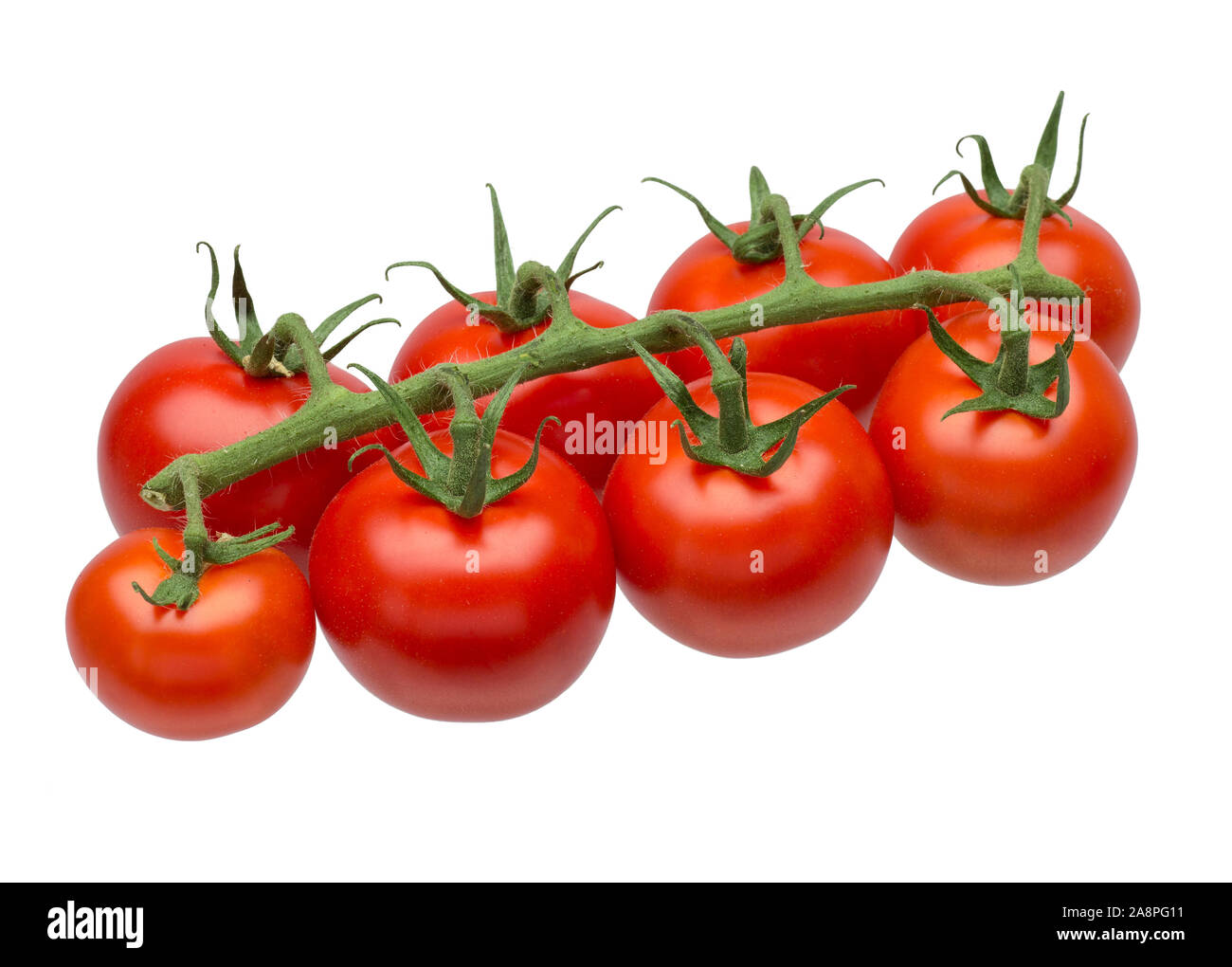 Red cherry tomatoes isolated over white background Stock Photo - Alamy