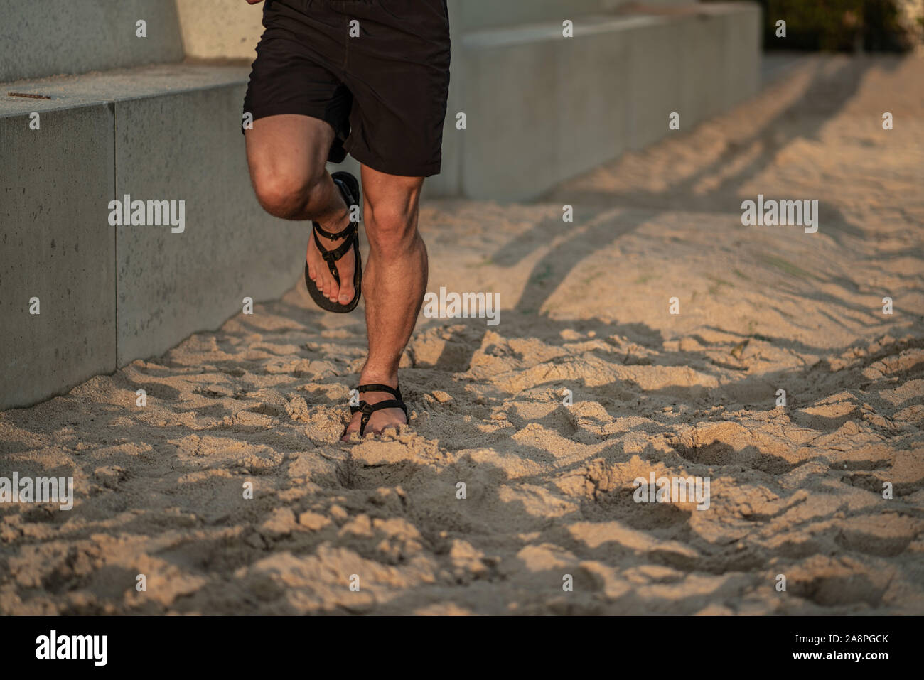 Running in barefoot shoes. Healthy running Stock Photo Alamy