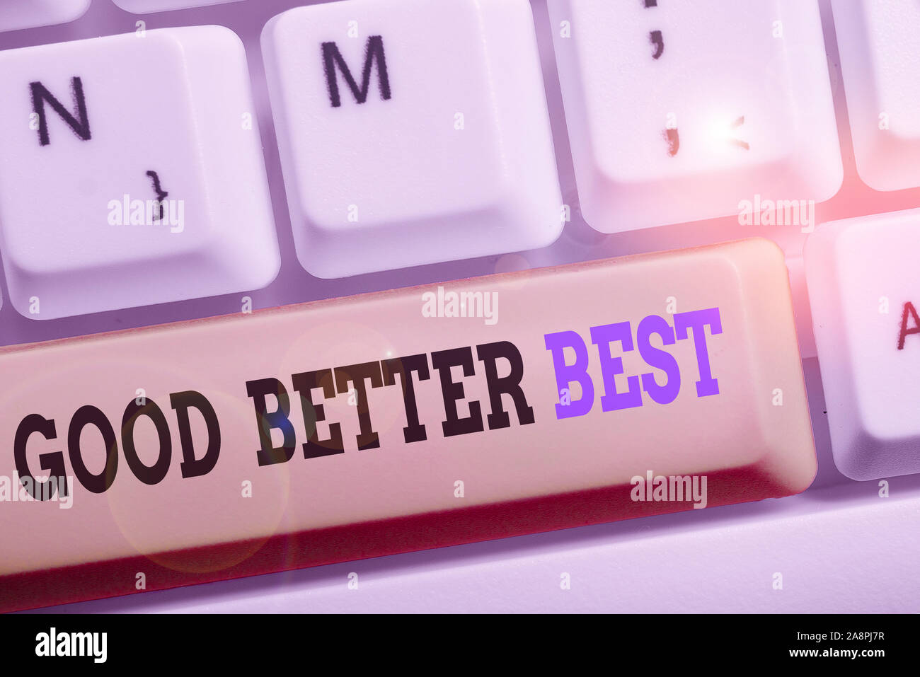 Text sign showing Good Better Best. Business photo text Increase ...