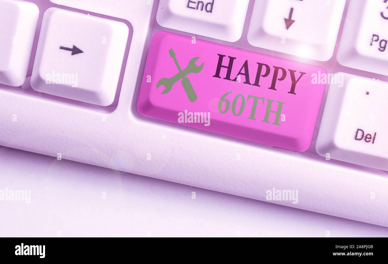 Writing note showing Happy 60Th. Business concept for a joyful occasion ...