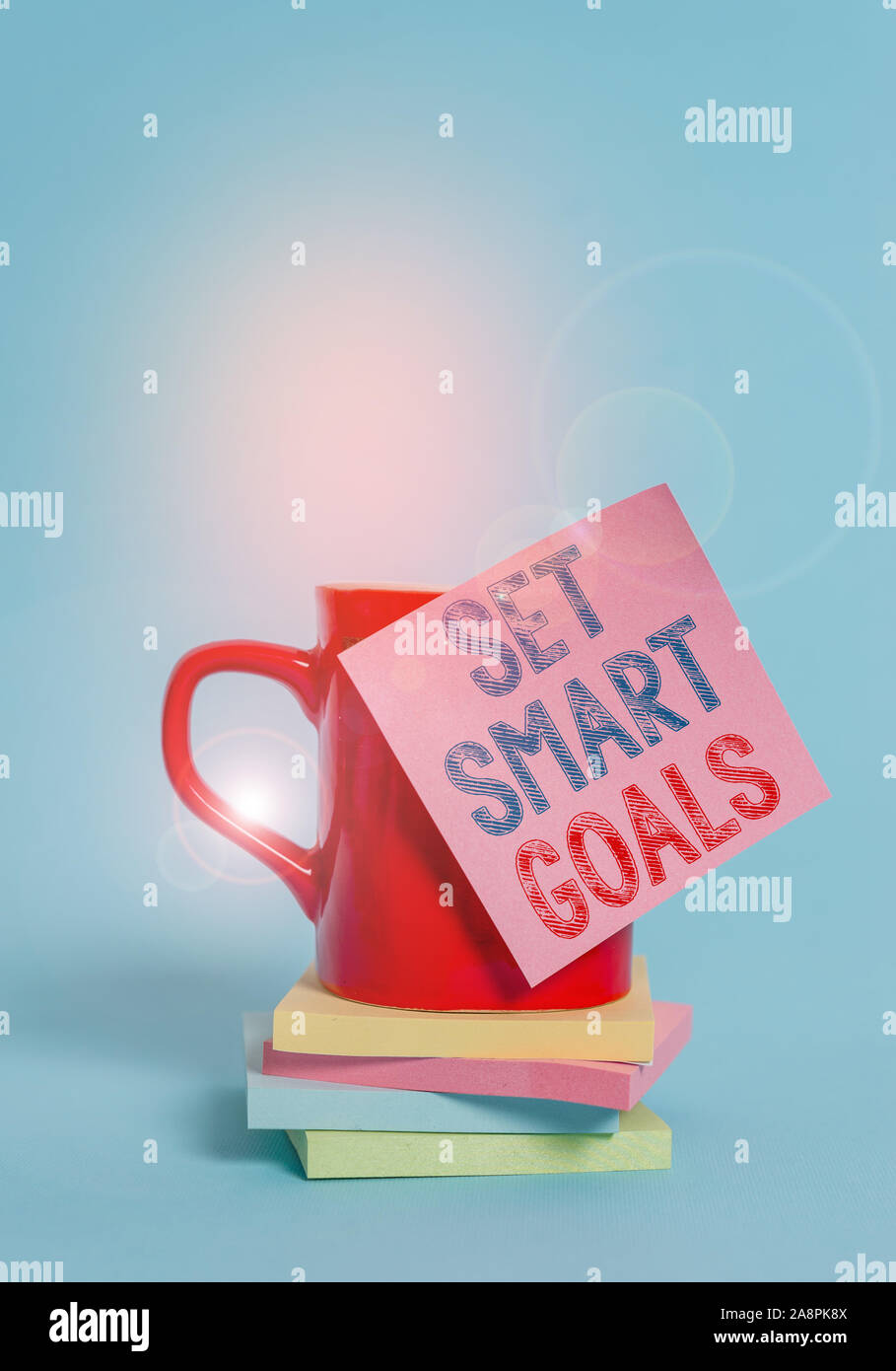 Sticky Objective Conceptual hand writing showing Set Smart Goals. Concept meaning ...