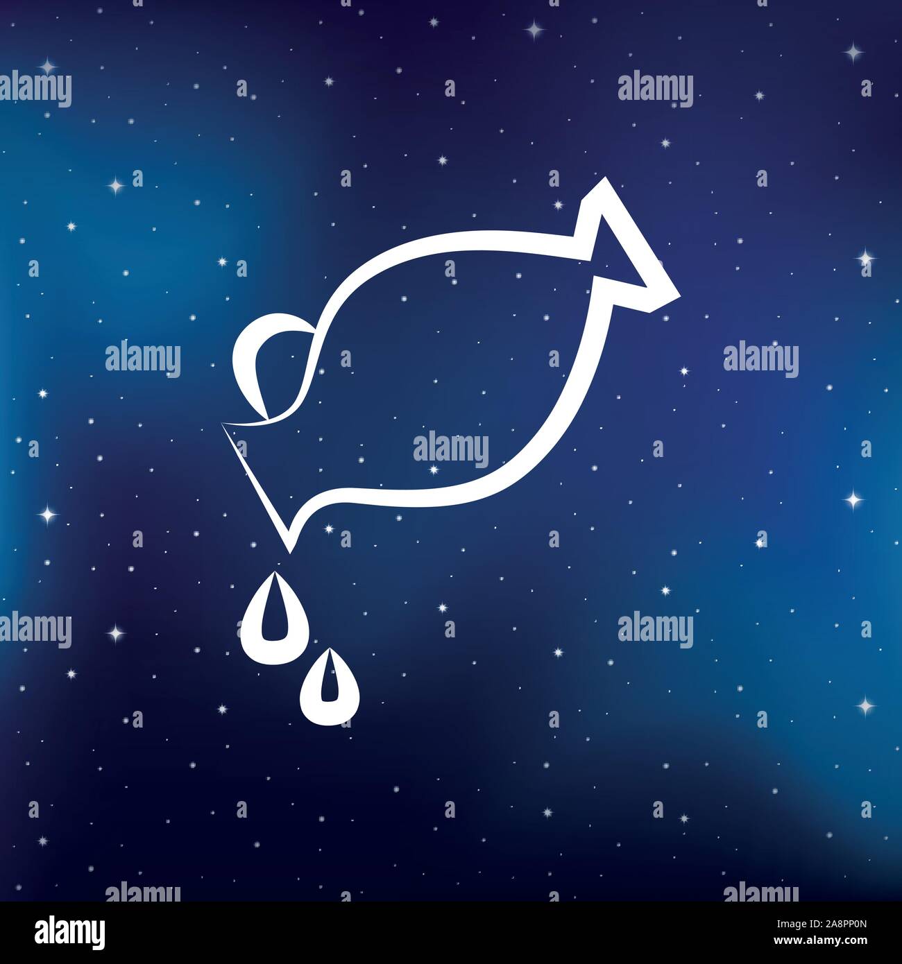 blue zodiac sign aquarius horoscope in starry sky vector illustration