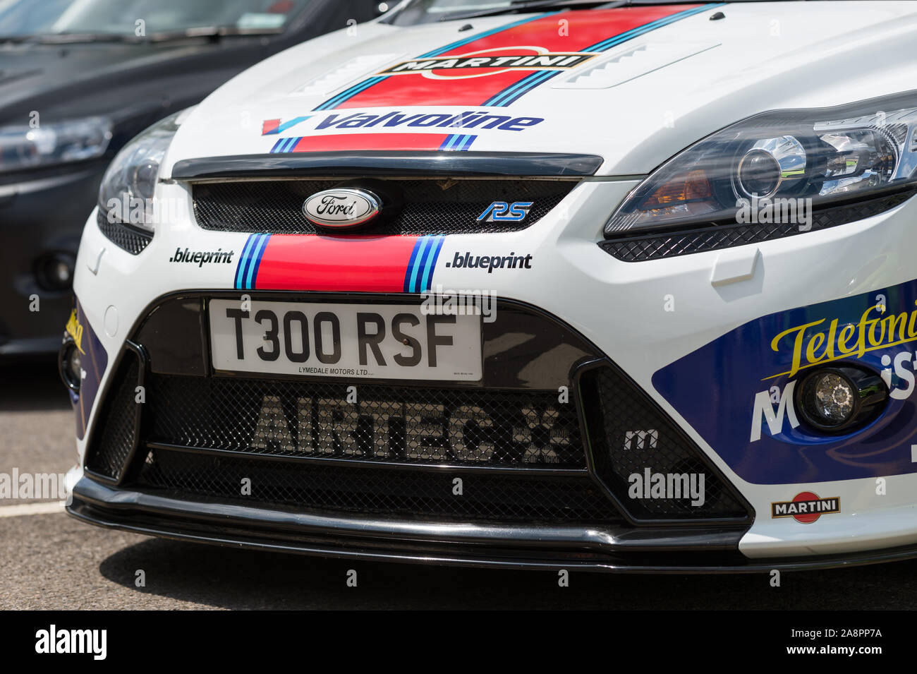 Ford Focus rally car at the Ford factory in Dunton, U.K. Stock Photo