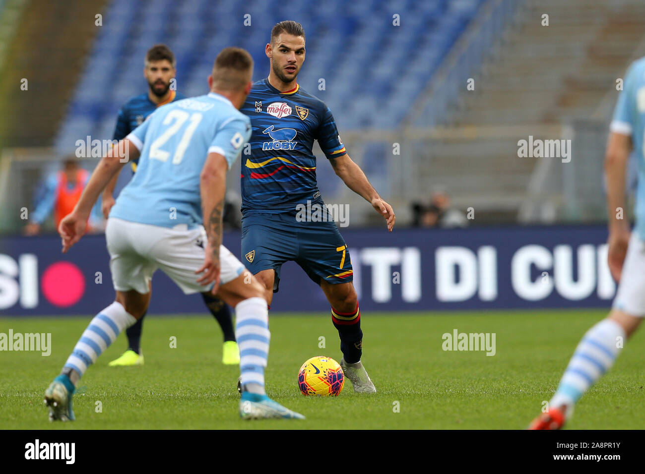 Rome, Italy. 10th Nov, 2019. Panagiotis Tachtsidis (Lecce) in action during the Serie A TIM match between SS Lazio and US Lecce at Stadio Olimpico on November 10, 2019 in Rome, Italy. Lazio beat Lecce by 4-2 during the 12th round of Serie A TIM (Photo by Giuseppe Fama/Pacific Press) Credit: Pacific Press Agency/Alamy Live News Stock Photo