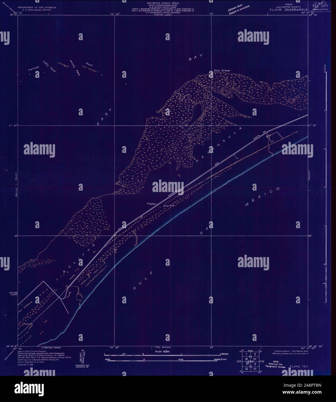 USGS TOPO Map Texas TX Flake 123967 1931 24000 Inverted Restoration ...