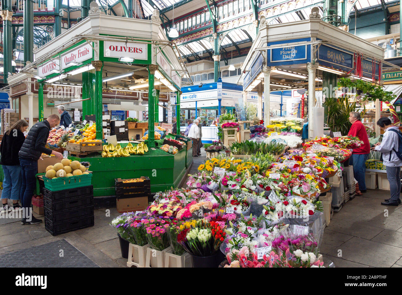 Flower fruit and vegetable stall at food interior stall kirkgate hires