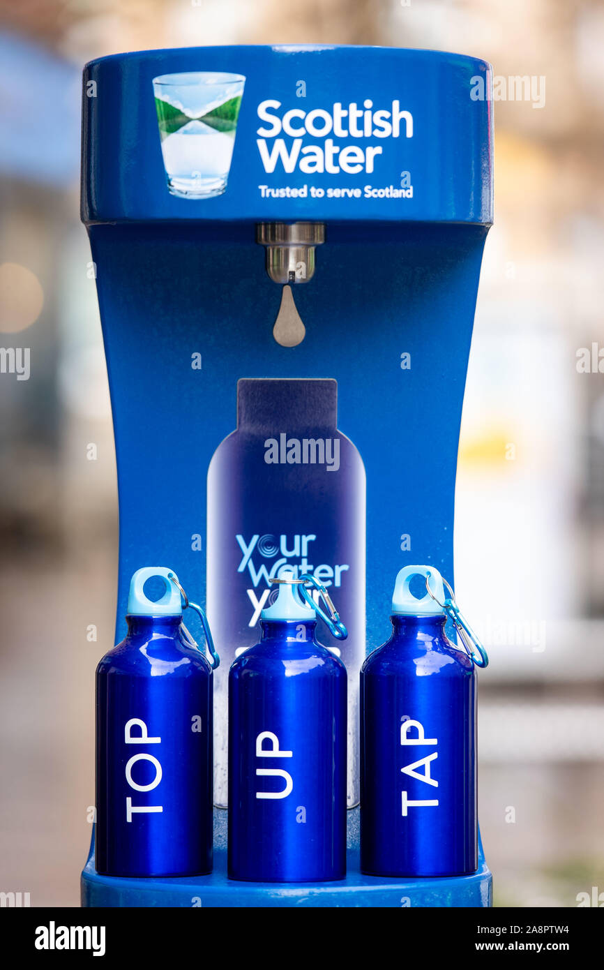 Pictured Scottish Water's newest Top up Tap installed in Stirling