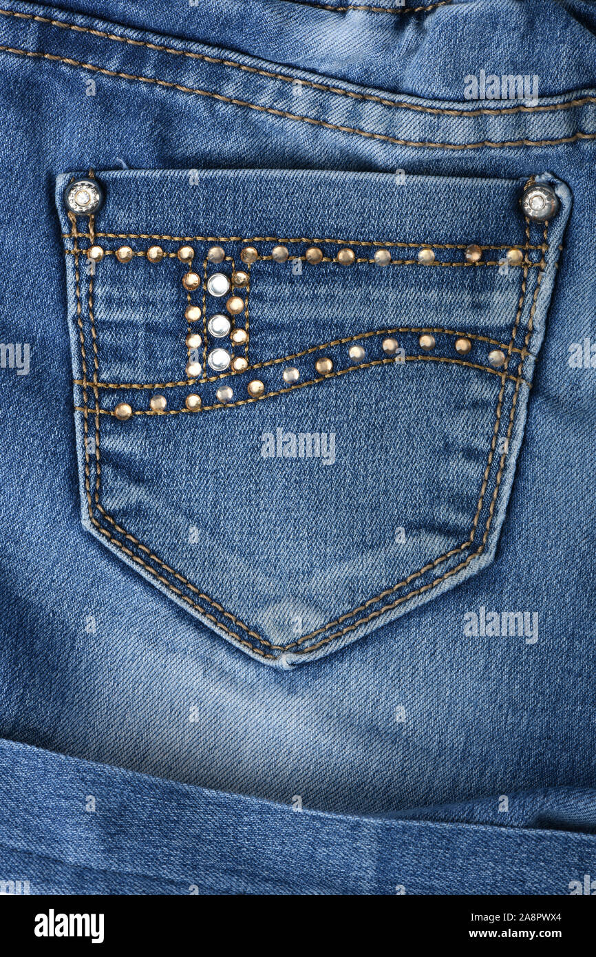 Girls jeans pocket. High resolution 
