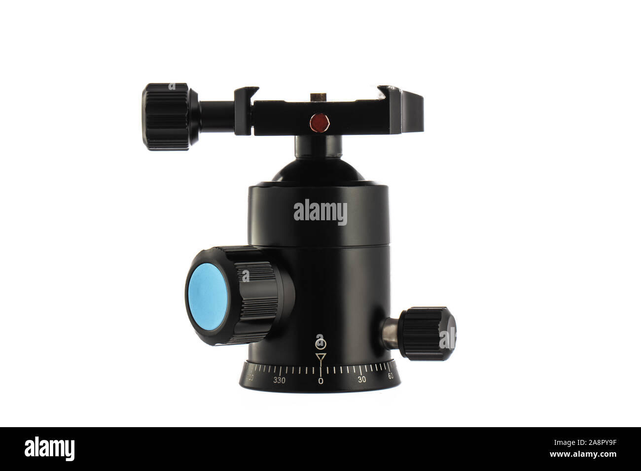 Camera Tripod Ball Head isolated on white background Stock Photo