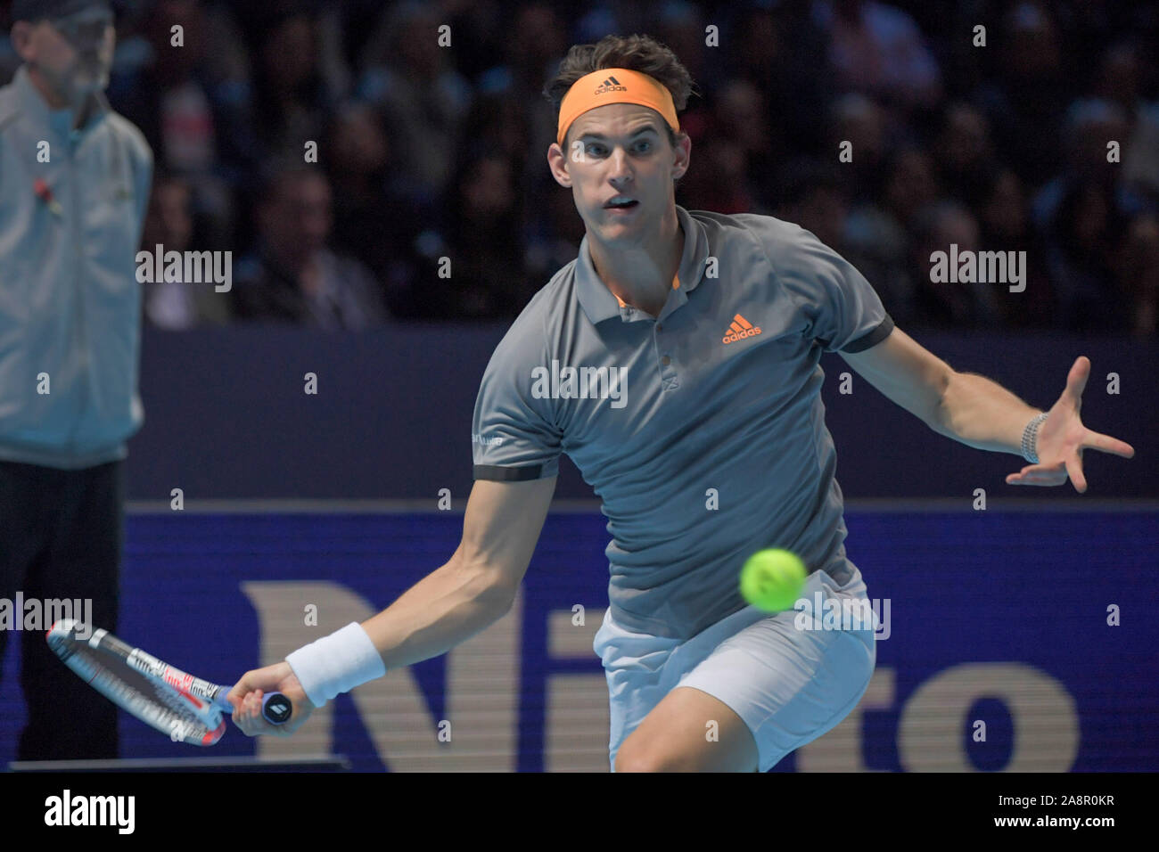 London, Italy, 10 Nov 2019, dominic thiem during Nitto ATP Finals -  Tournament round - Roger Federer vs Dominic Thiem - Tennis Internationals -  Credit: LPS/Roberto Zanettin/Alamy Live News Stock Photo - Alamy