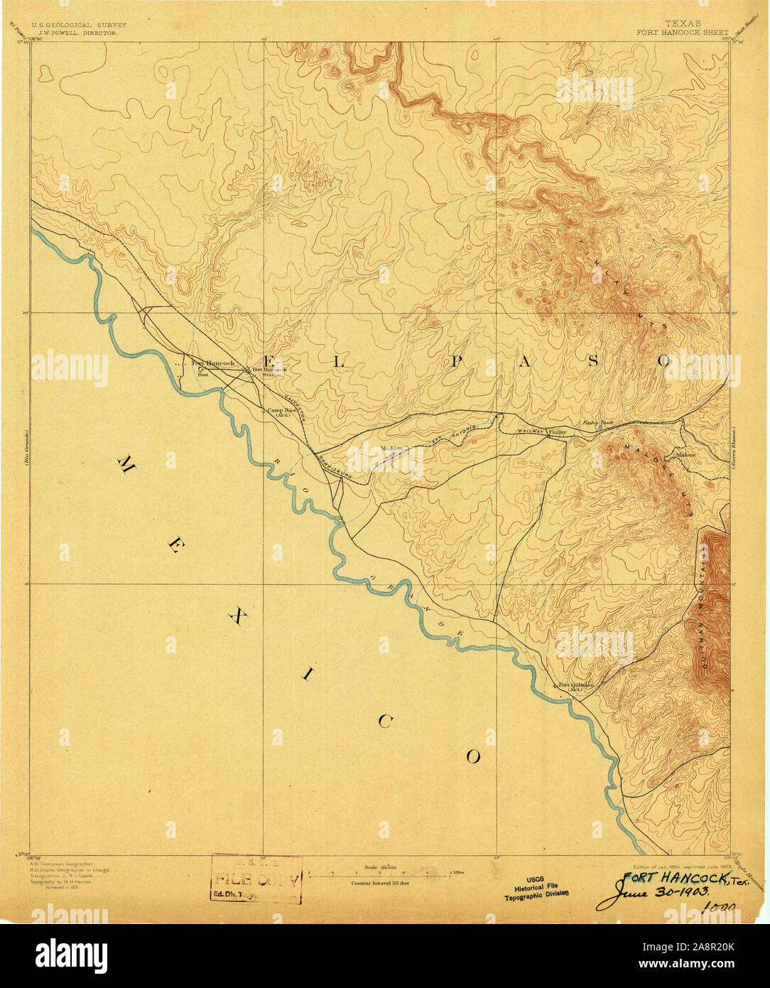 Map of fort hancock hires stock photography and images Alamy