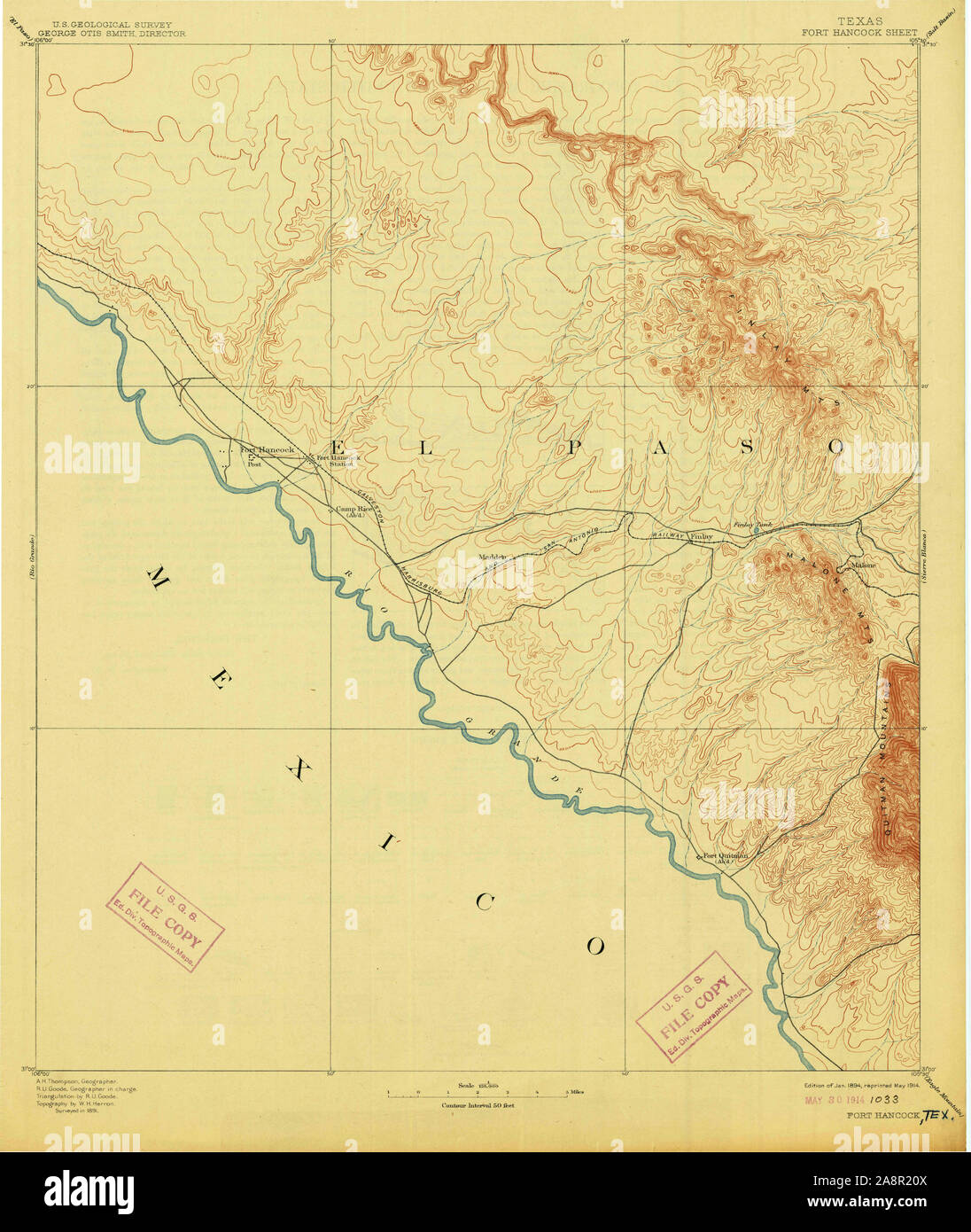 Map of fort hancock hires stock photography and images Alamy