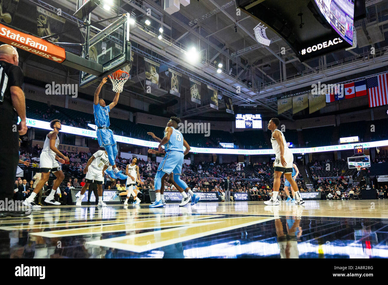 Winston-Salem, NC, USA. 10th Nov, 2019. the ACC Basketball matchup at LJVM Coliseum in Winston-Salem, NC. (Scott Kinser/Cal Sport Media). Credit: csm/Alamy Live News Stock Photo