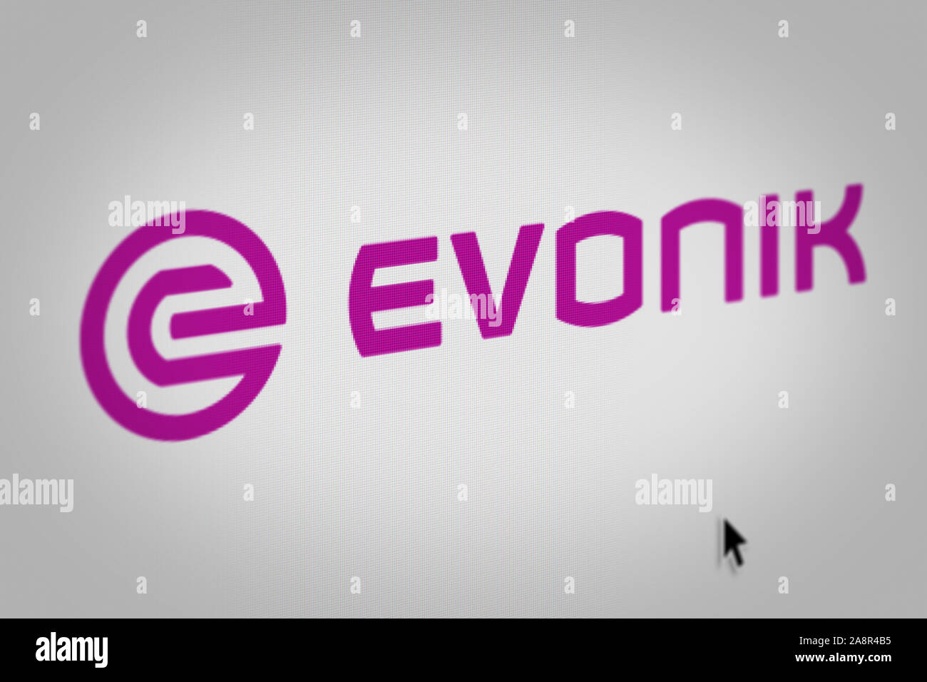 Logo of the public company Evonik Industries displayed on a computer