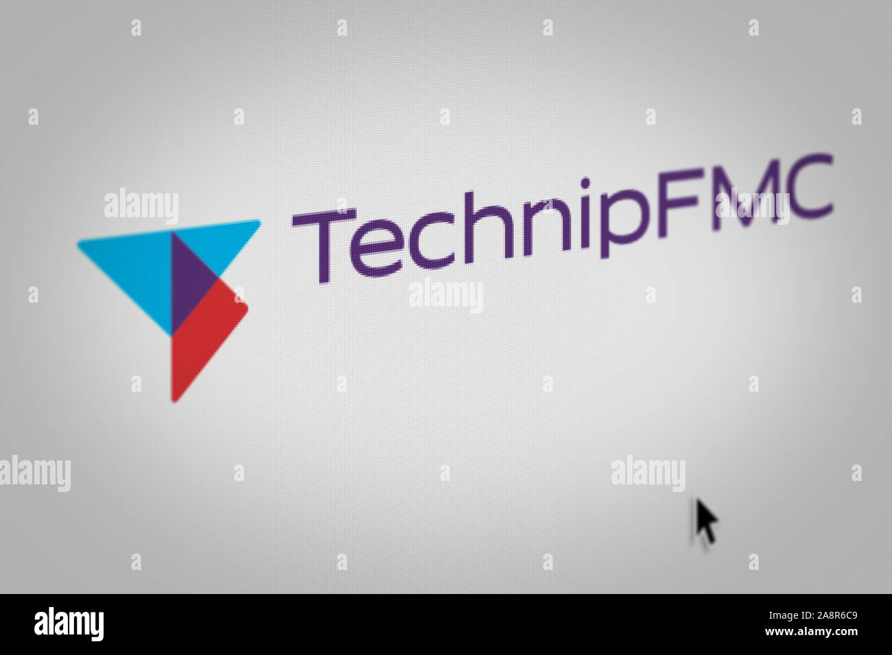Logo of the public company TechnipFMC displayed on a computer screen in