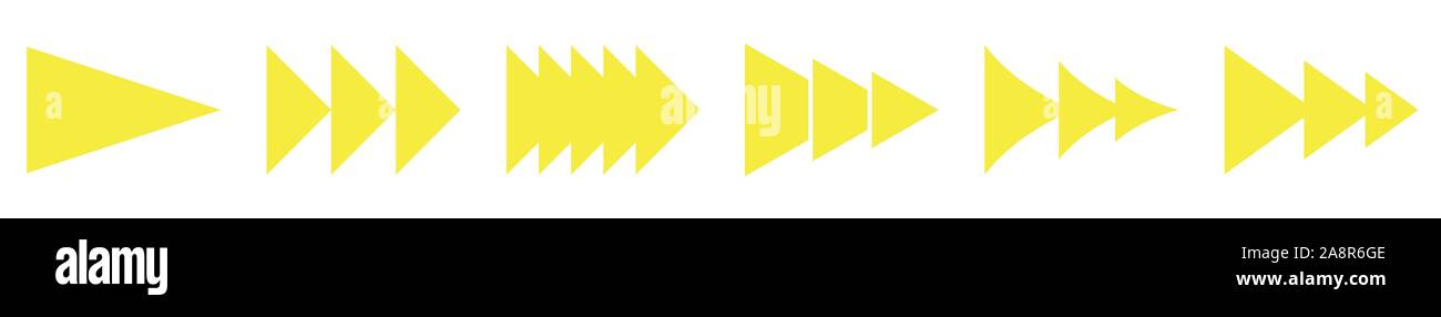 Arrow Yellow Icon | Pointer | Cursor | Direction | Variations Stock Vector