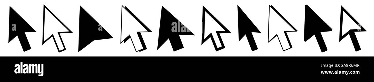Cursor | Mouse Arrow Icon | Computer Mouse Pointer | Click Variations Stock Vector