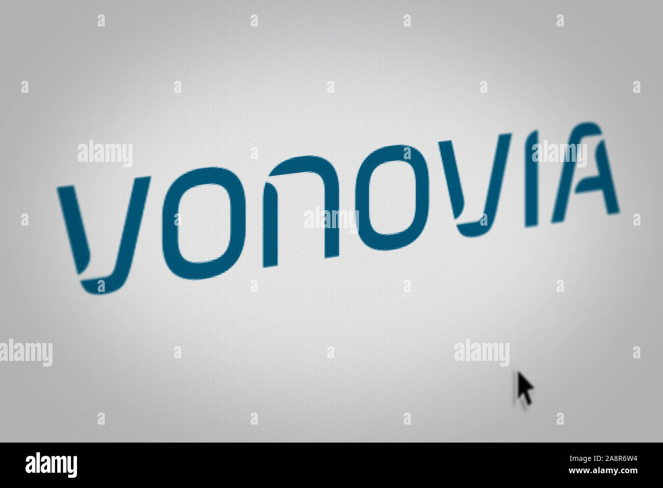 Logo of the public company Vonovia displayed on a computer screen in