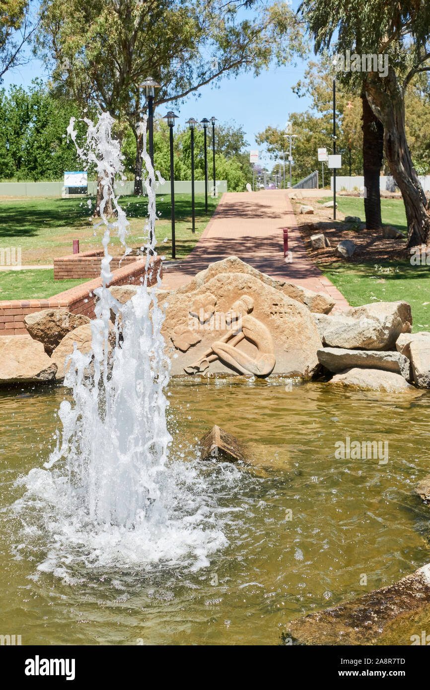 Bicentennial Park Fountain looking south.Tamworth Australia. Stock Photo
