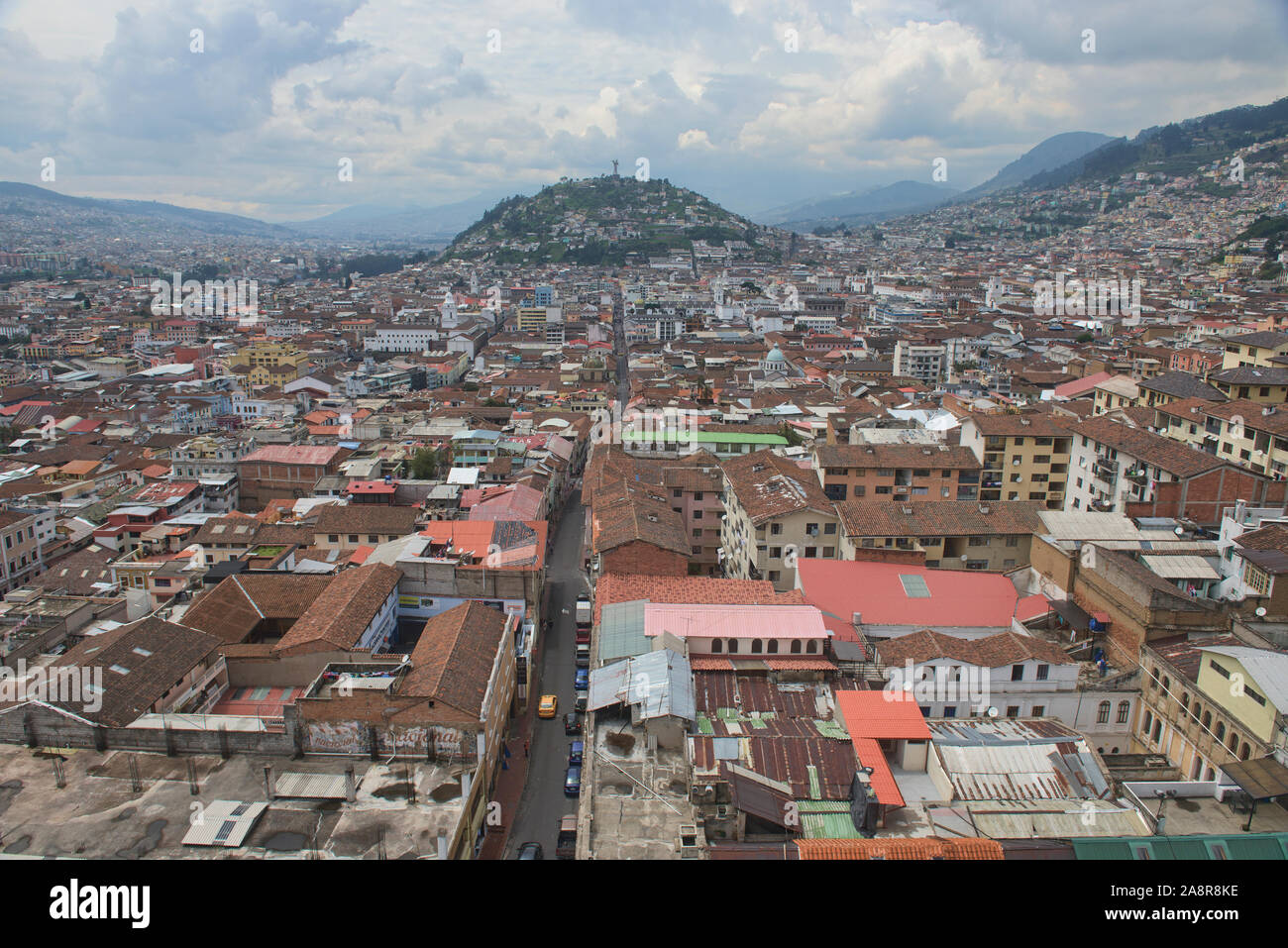 Views over the historic Old Town Quito, Ecuador Stock Photo