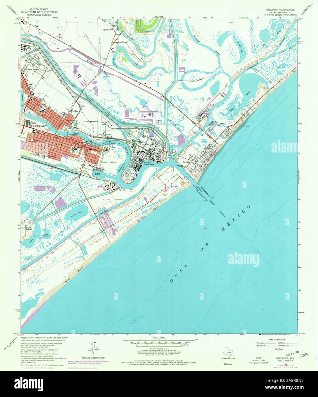 Map of Freeport Texas Hi-Res Stock Photography