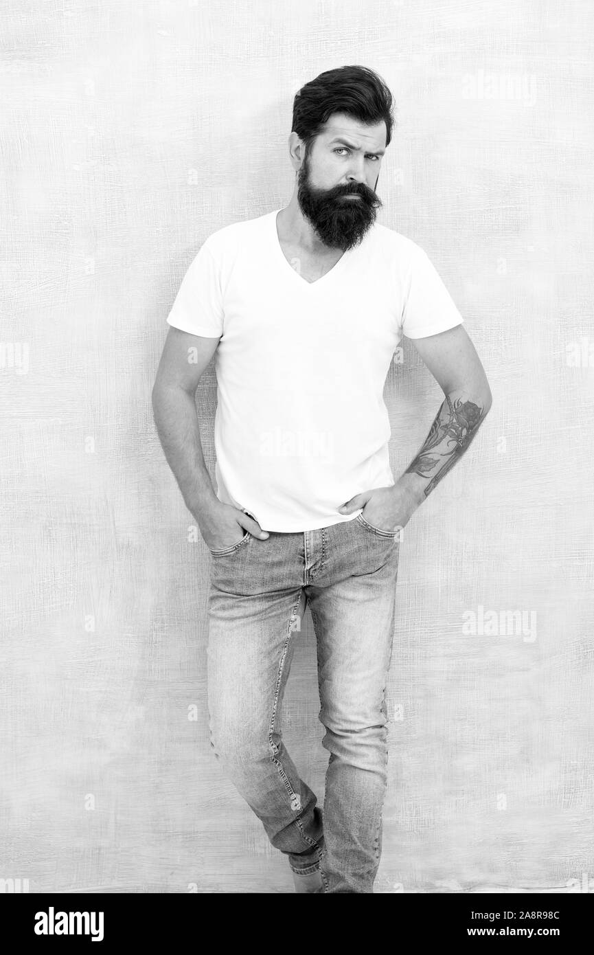Fashion And Beauty Hipster Long Well Groomed Beard And Mustache
