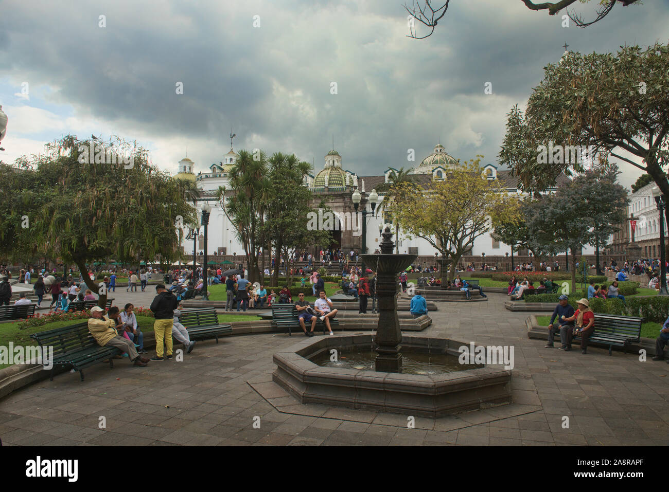 Plaza Grande (Independence Square), the heart of Old Town Quito, Ecuador Stock Photo