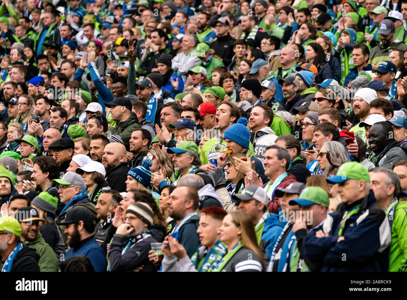 Seattle, USA. 10th Nov, 2019. General view of the crowd at Century Link Field that had a record attendance of 69,274 people. Credit: Ben Nichols/Alamy Live News Stock Photo