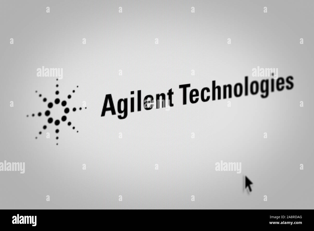 Logo of the public company Agilent Technologies Inc displayed on a computer  screen in close-up. Credit: PIXDUCE Stock Photo - Alamy